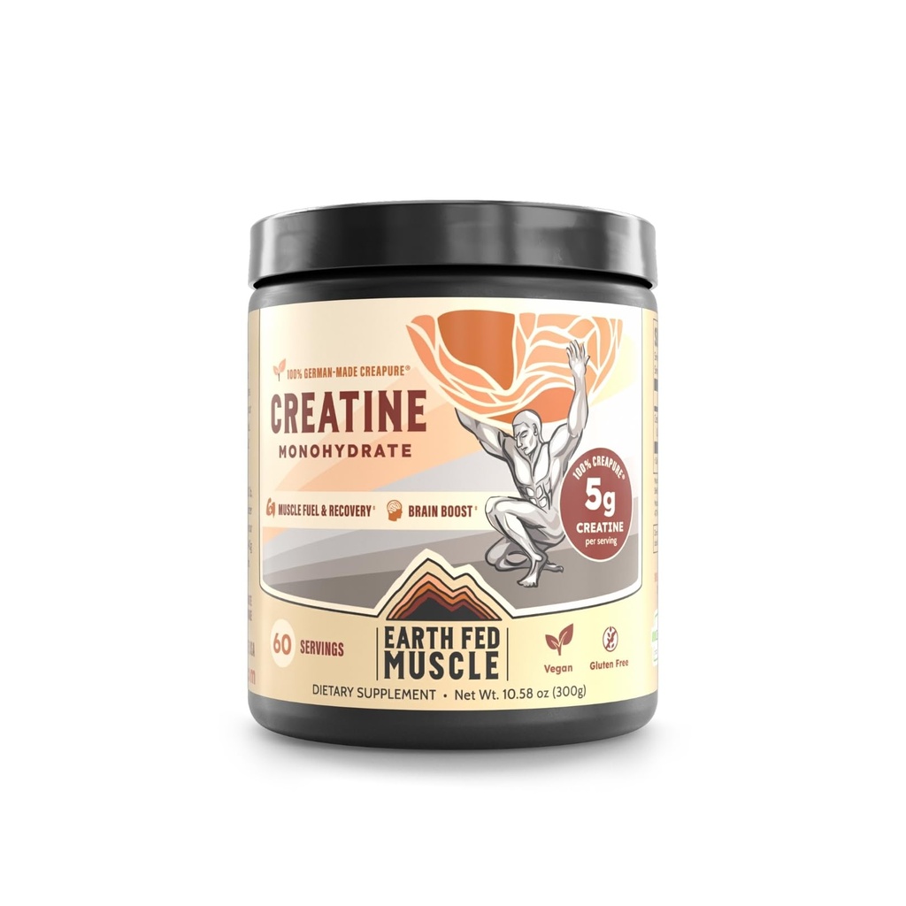 Earth Fed Muscle Transcend Creatinine Monohydrat Powder - 100% German Creapure Creatin for Womens