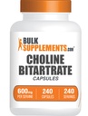 Bulkuliments.com Cholin Bitartrate Kapsler - Cholin Kosttilskud, som Cholin L- Bitartrate - Cholin 600mg, 2 Kapsler per servering, 240 Kapsler (pakke med 1)