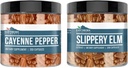 Earthborn Elements Cayenne Pepper & Slippery Elm Bundle (200 Kapsler Hver) Pure & Ufortyndet, Ingen tilsætningsstoffer