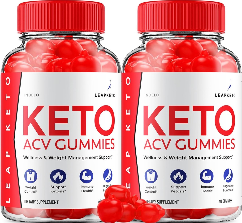 (2 Pack) Leap Keto ACV Gummies - Advanced Formel Leap Keto Plus Weight Management ACV Gummies Apple Cider Vinegave Keto Leap ACV Gummies Kosttilskud Anmeldelser Mænd Kvinder (120 Gummies)