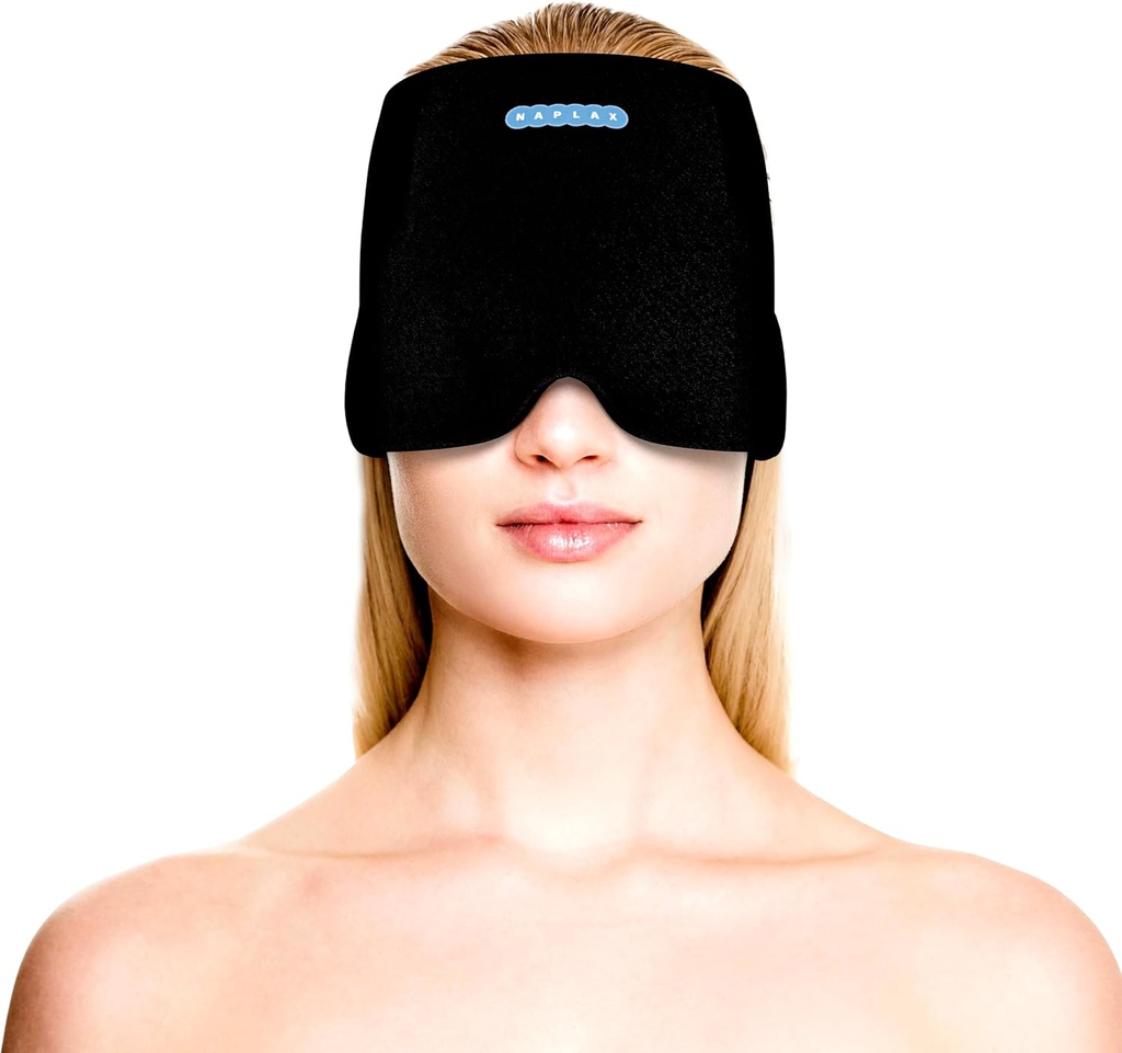 Migraine and Headache Relief Cap – Hot and Cold Therapy for Migraines, Headaches, Stress Relief and More – One Size Fits Most - Black