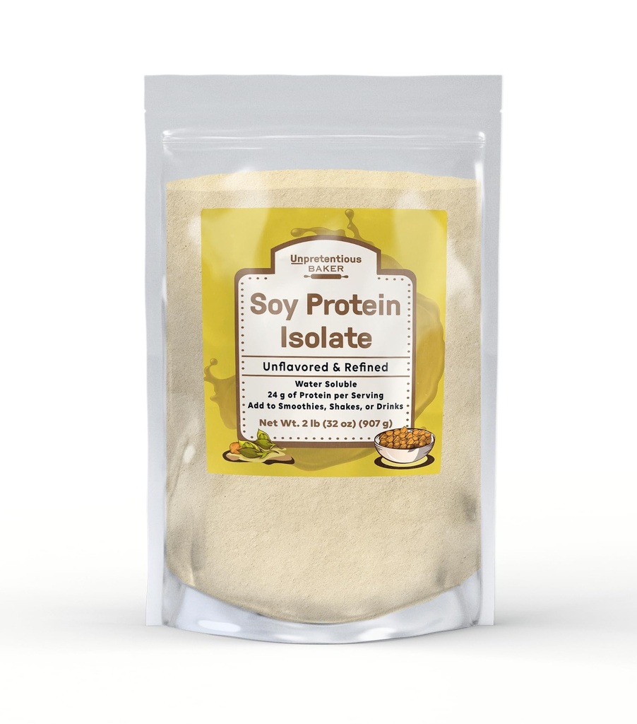 Uprætentiøs Baker Soy Protein Isolate (2 LB), God kilde til protein & jern, Smoothies, Shakes
