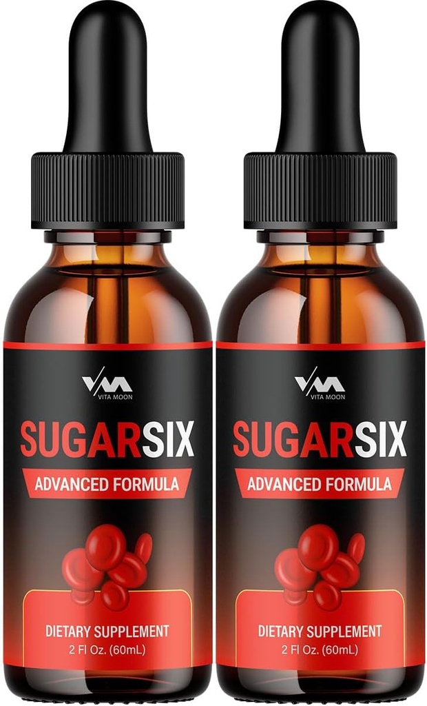 (2 Pack) SugarSix Drop Sund Vitamin Support Supplement - Sugar Six Advanced Formel, Sukker Six 24 Hour Væske, SugarSix Energy and Extra Strength Anmeldelser, 2 Måned Supply