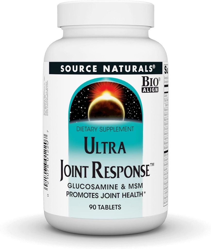 Kilde Naturals Ultra Joint Response, Bio- Justn, Glucosamin og MSM, fremmer fælles sundhed * - 90 tabletter