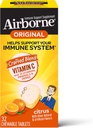 Airborne C-vitamin 1000mg (per servering) Citrus Chewable Tablets (32 Tæl i en kasse), Glutenfri immunsupport supplement, med Vitaminer A C E, ZINC, Selenium, Echinacea & Ingefær, Antioxidanter