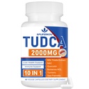 2000mg Tudca Leverstøtte Supplement, Tudca Bile Salt med mælk tidsel og Nac, 60 kapsler til 30 dage, Support til lever, afgiftning, immunsystem