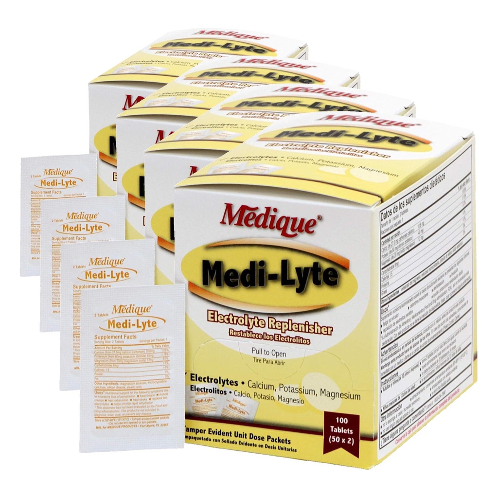 Medique 03033 Medit- Lyte Electrolyte Tablets w / Kaliumchlorid til kramper, 100- Tablets (pakning med 4)