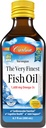 Carlson - Den meget fineste fiskeolie, 1600 mg Omega- 3s, flydende fiskeolie supplement, Norwegian Fish Oil, Wild- Fanget, Sustainable Sourced Fish Oil Liquid, Lemon, 200ml, 6.7 Fl Oz