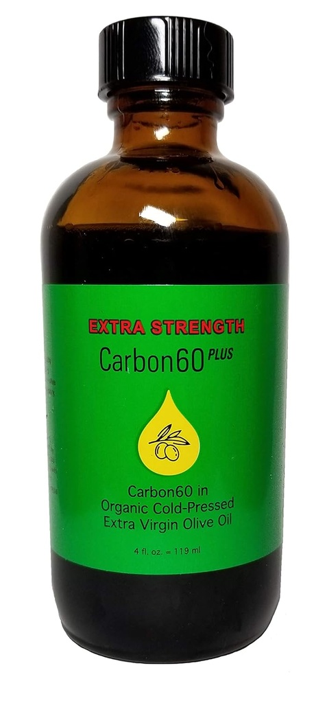 Carbon60 Plus Extra Strength Carbon60 Olivenolie 4 Ounces (119 ML) Solvent Free Research Grade C60 Lipofulleren by carbon60plus.com