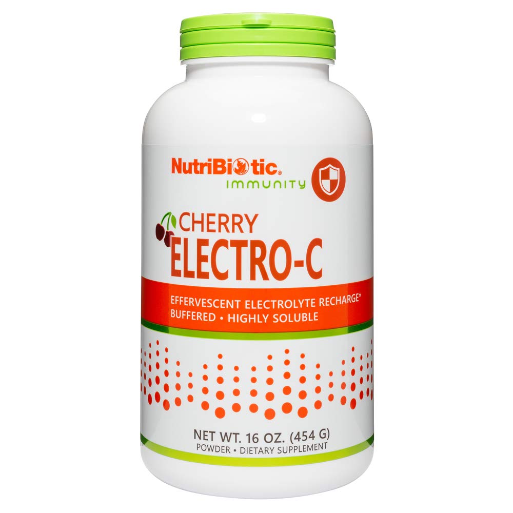 Nutribitic - Cherry Electro-C Vitamin C & Electrolyte Powder, 16 Oz - 124; 850 Mg Vitamin C Per Serving C124; Effervescent Electrolyte Recharge C124; Bufferet & Højtydende Opløselig C124; Non- GMO & Gluten Free