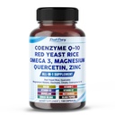 Coenzym Q- 10 Rød Gær Rice Quercetin Magnesium Malat, Glycinat, Citrat - Made in USA