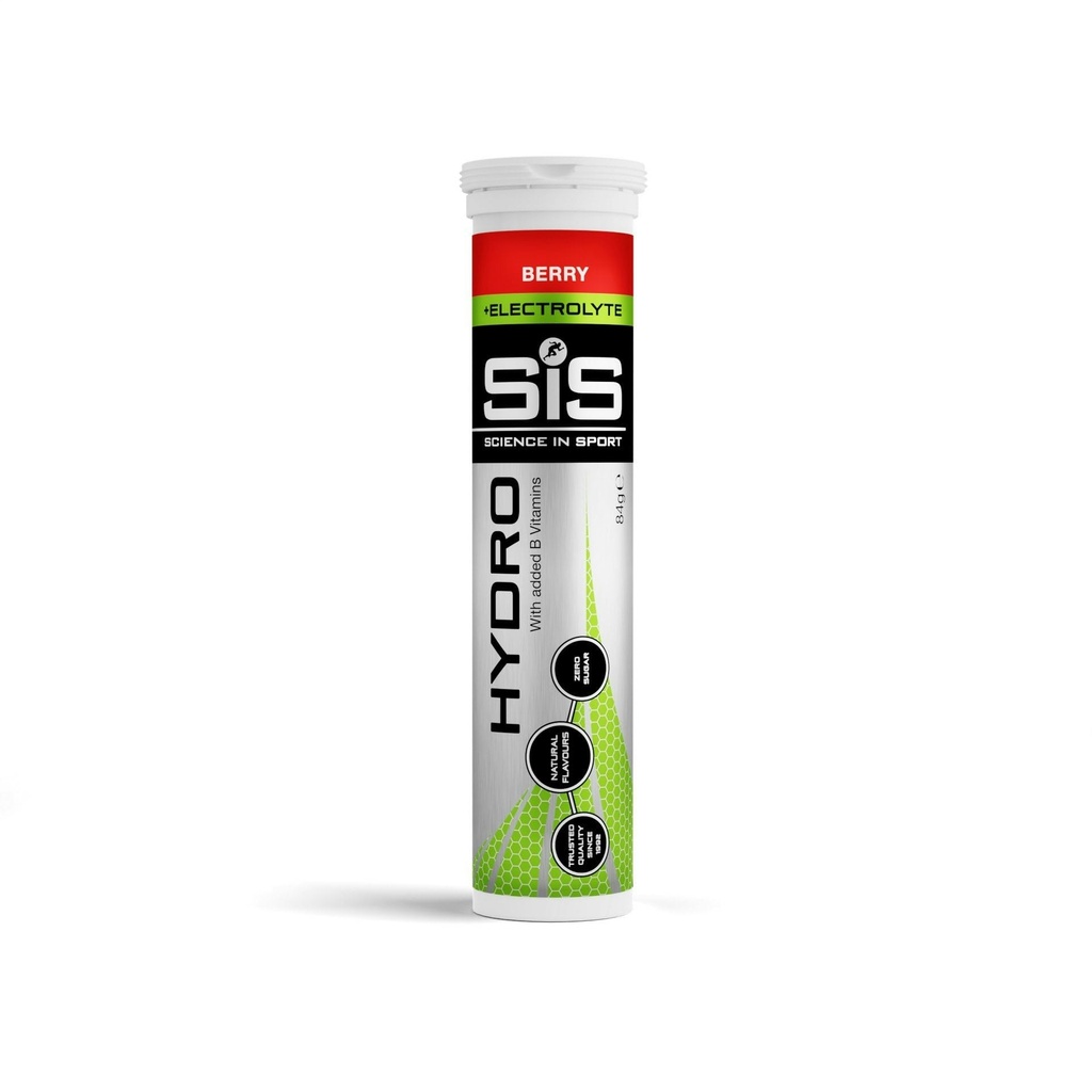 Science in Sport SIS Electrolyte Tablets, Carbonated Electrolyte Drikke Tablets, On- The- Go Low Sugar Electrolytes, Hydrating Effervescent Tablets for Running, Cykling, Berry - 20 Tablets - 1 pakke