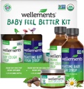 Wellows Organic Baby Feel Better Kit til 4 Måneder + Note 124; Dag & Nat Sybeller med Bryst & Foot Rub Budd124; Lindrende Komfort * for Babyer Budd124; USDA Certificeret Organisk, Non- GMO, Gentle Baby Care Set