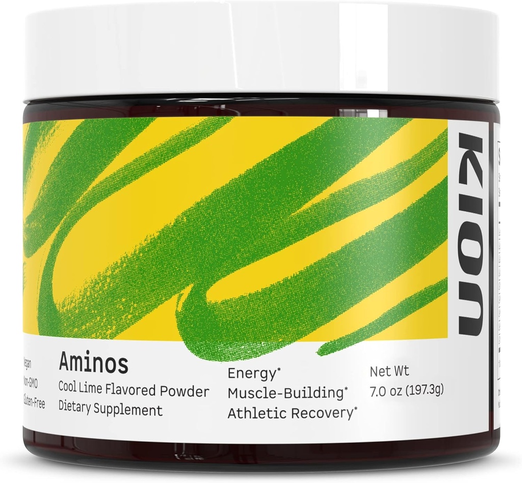 Kion Aminos Essential Aminosyrer Supplement - Aminosyrepulver, Amino Energy Powder, Essentiel energi uden koffein, Essential Aminosyrer, BCAA EAA - 30 Servere, Cool Lime