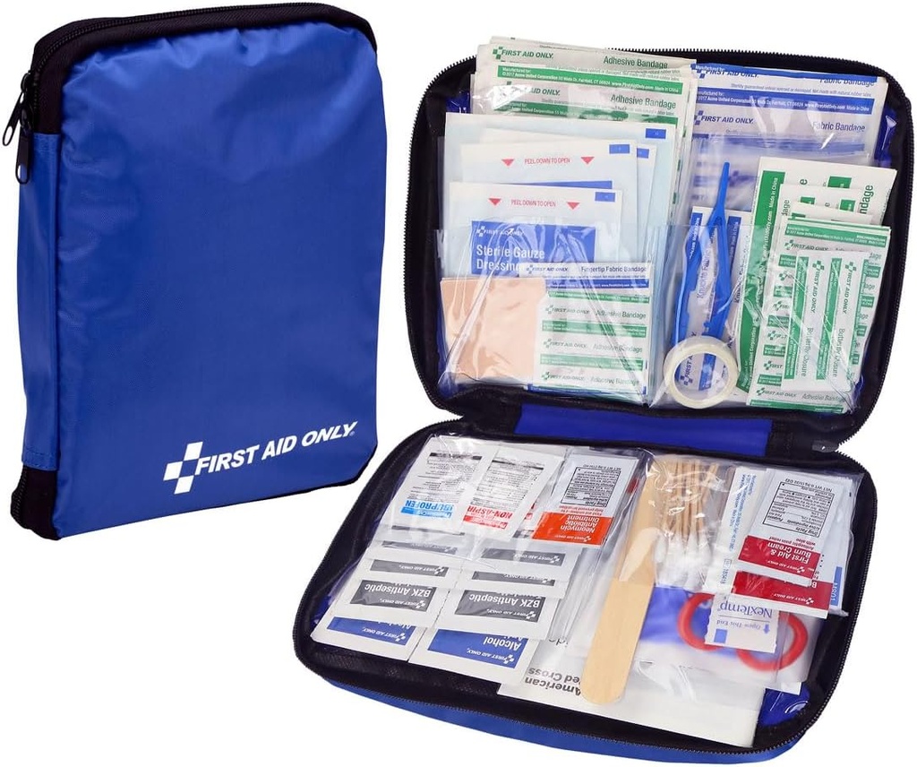 Førstehjælp kun 299 stykke All- Formål Nødhjælp Kit til hjemmet, kontor, bil, lejlighed, Dorm, og Camping, Travelly Compact Pouch Fits i rygsække, kufferter, kabinetter og skuffer