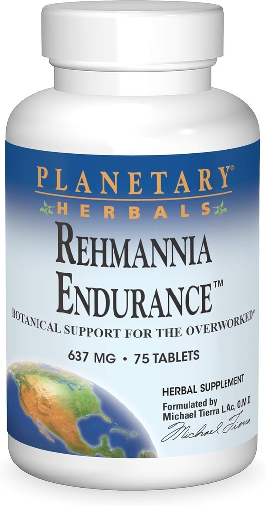 Planetariske Herbals Rehmannia Endurance Tablets, 75 Count