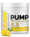 RAW Pump Stim Gratis Pre Workout (Lemonade) - Non- Stimulant Pre Workout Supplement Pulver Nitrogen Oxide Booster - Pre Workout Kosttilskud drikke til under træning - 40 Servere
