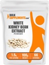 Bulkadditions.com Hvid Nyre Bean Extract Powder - Hvid Nyre Bean Powder - Urtetilskud - Gluten Free, 1,5 g per Serving, 100g (3,5 oz) (pakke med 1)