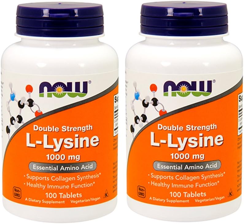 Now Foods L- Lysin 1000mg, 100 tabletter (pakke med 2)