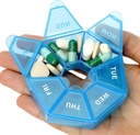Pill Organizer, Pill Box, Lille Pill Case, Medicin Pill Organizer 1 gang om dagen, Ugentlig Pill Organizer, Pill Container, Pill Holder, Daily Pill Organizer Travel Pill Organizer 7 dag (blå)