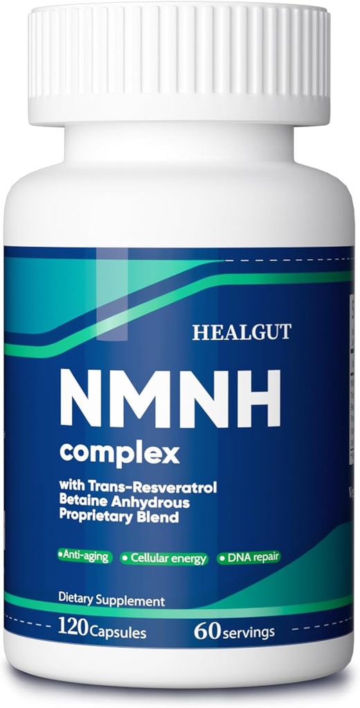 NMN Supplement Alternativ til ældning Kvinder: NMNH Liposomal (Dihydronicotinamid Mononucleotid) med Trans- Resveratrol & betain Vandfri til støtte NAD + og Anti- Aging -120 Kapsler
