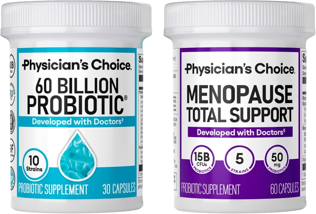 Lægens CHOICE Menopause Support + fordøjelsesstøtte Bundle - 60ct