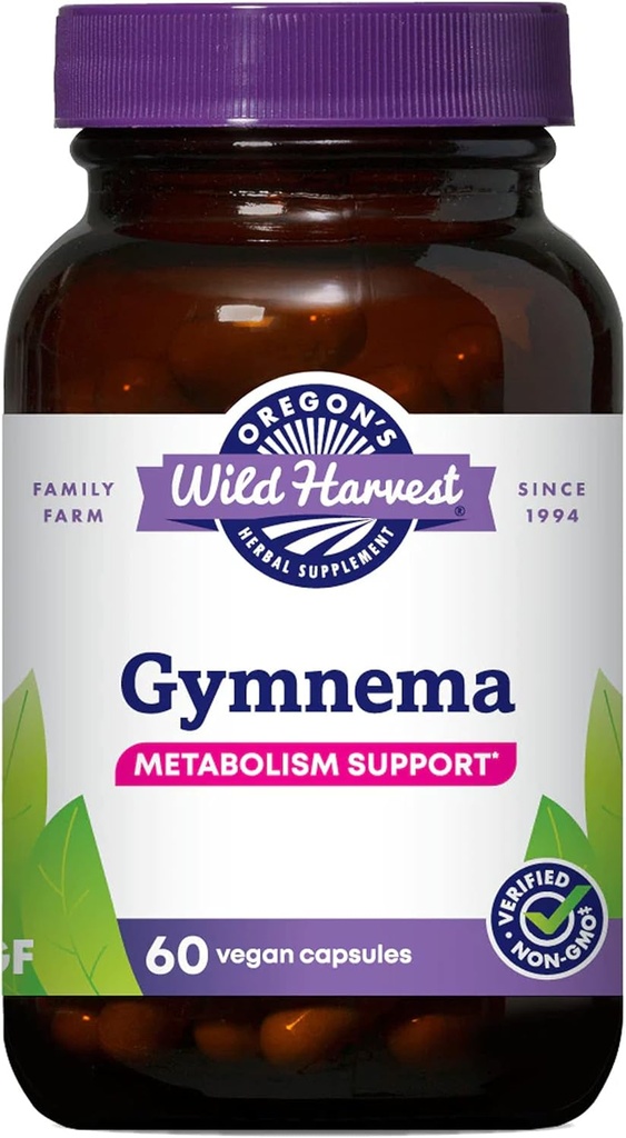Oregon's Wild Harvest Gymnema Herbal Supplement Vegan Capsules, 60 Count