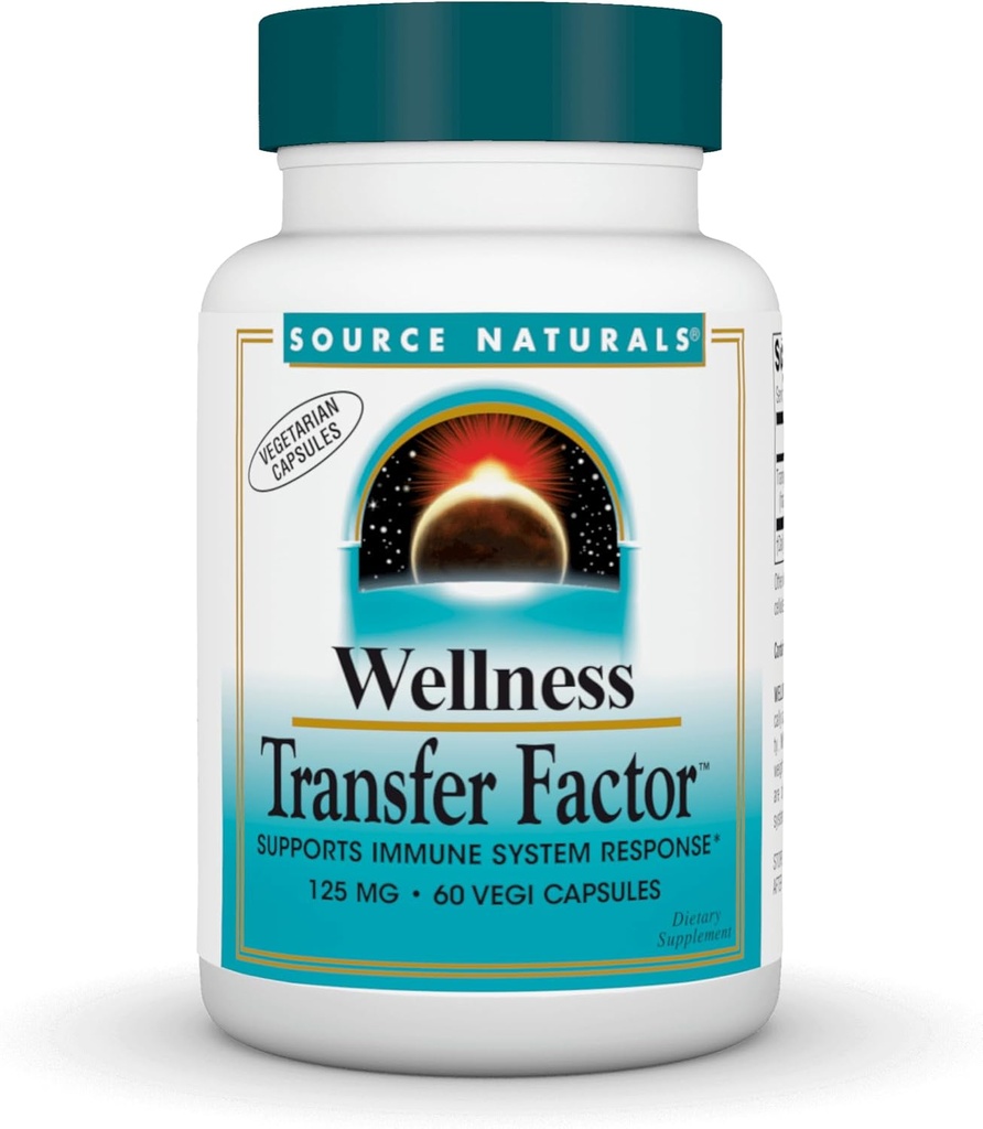 Kilde Naturals Wellness Transfer Factor, understøtter immunsystemets respons * 125 mg - 60 vegetariske kapsler