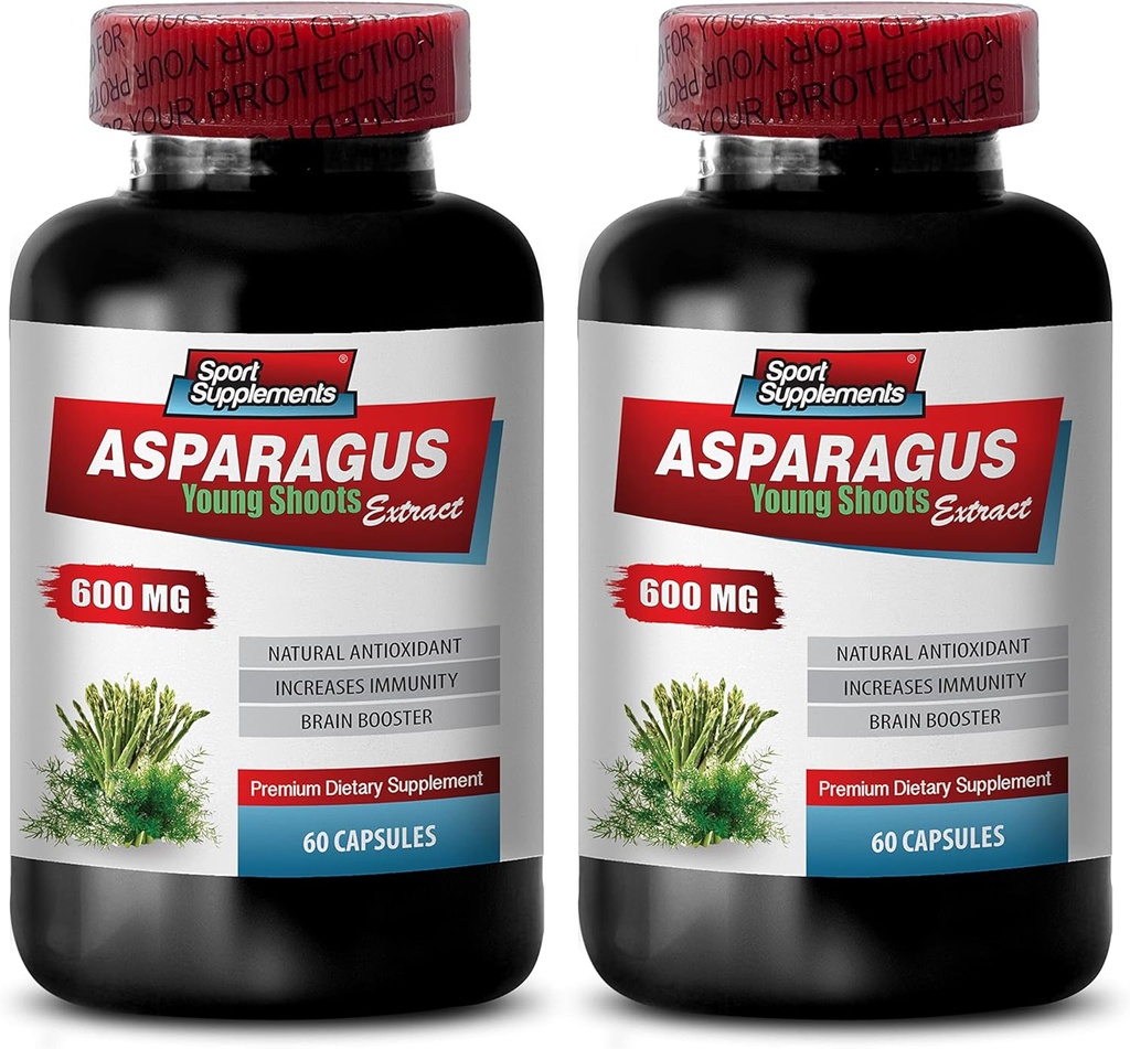 Diuretiske piller - Asparges 600 MG - Young Shoots Extract - Premium Kosttilskud - antioxidant supplement til hud - Asparges Extract, antioxidant supplement, Asparges piller - 2B 120 Kapsler