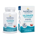 Nordic Naturals Ultimate Omega Minis, Strawberry Flavor - 60 Minis Soft Gels - 1120 mg Omega-3 - Højpotens Fish Oil Supplement - EPA & DHA - fremmer hjerne & hjerte sundhed - 30 Serveringer