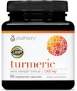 Youtory Turmeric Extra Strength - 1000 mg - Understøtter hjerne, muskel og fælles sundhed * - Indeholder bioenhancere, Curcuminoider & planteekstrakter - USP Verified - 60 vegetariske kapsler (30-dages forsyning)