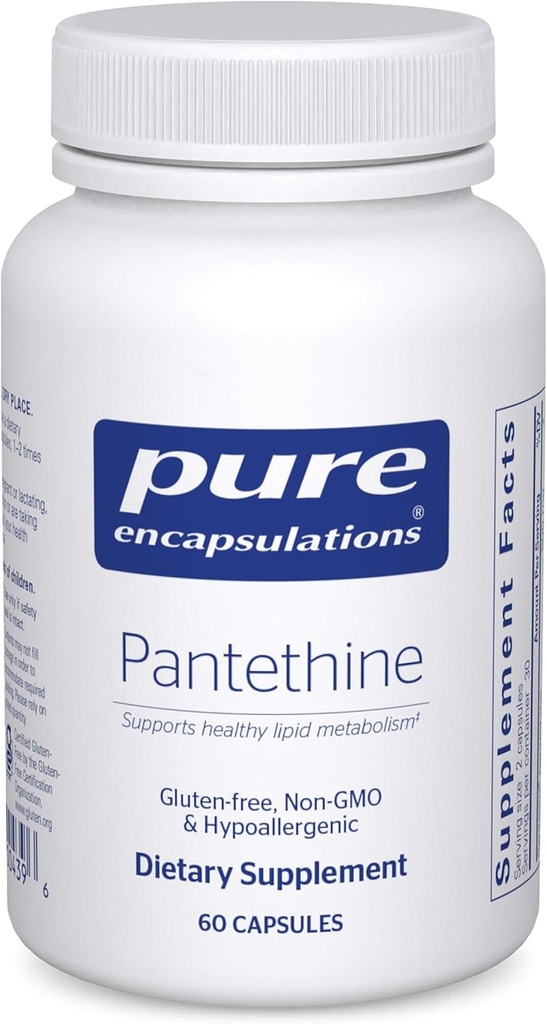 Pure indkapslinger Pantethine • 124; Hypoallergent supplement understøtter sund Lipid Metabolisme og cardiovaskulær funktion • 124; 60 kapsler