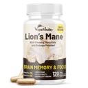 Vegan Vitality Lions Mane Supplement kapsler - Nootrop Brain Support Supplement, Lions Mane Mushroom Extract Kapsler - 120 Vegan Bacopa Monnieri, Gotu Kola, Ginseng