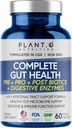 4-in-1 Prebiotic Probiotic & Postbiotic for Women & Men, Complete Gut & Digestive Support, Pre Post Probiotika & Digestive Enzymes 60 Kapsler