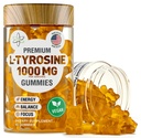 BioVit L Tyrosine Gummies - Aktiveret Aminosyre L Tyrosine Supplement - Naturlig Focus, Mood og Energy Supplement for børn og voksne - L-Tyrosine 1000MG per servering, 500MG per Gummy - 60 Vegansk Gummies