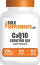 BulkSupplements.com CoQ10 200mg Softgels - for Heart Health, Coenzym Q10 200mg Supplement, Gluten Free, 1 Softgel per Serving, 120 Count (pakke med 1)