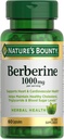 Naturens Bounty Berberine 1000mg kapsler, understøtter hjerte sundhed, Cholesterol & blod sukker niveauer i et normalt område, non-GMO supplement, 60 Tæl
