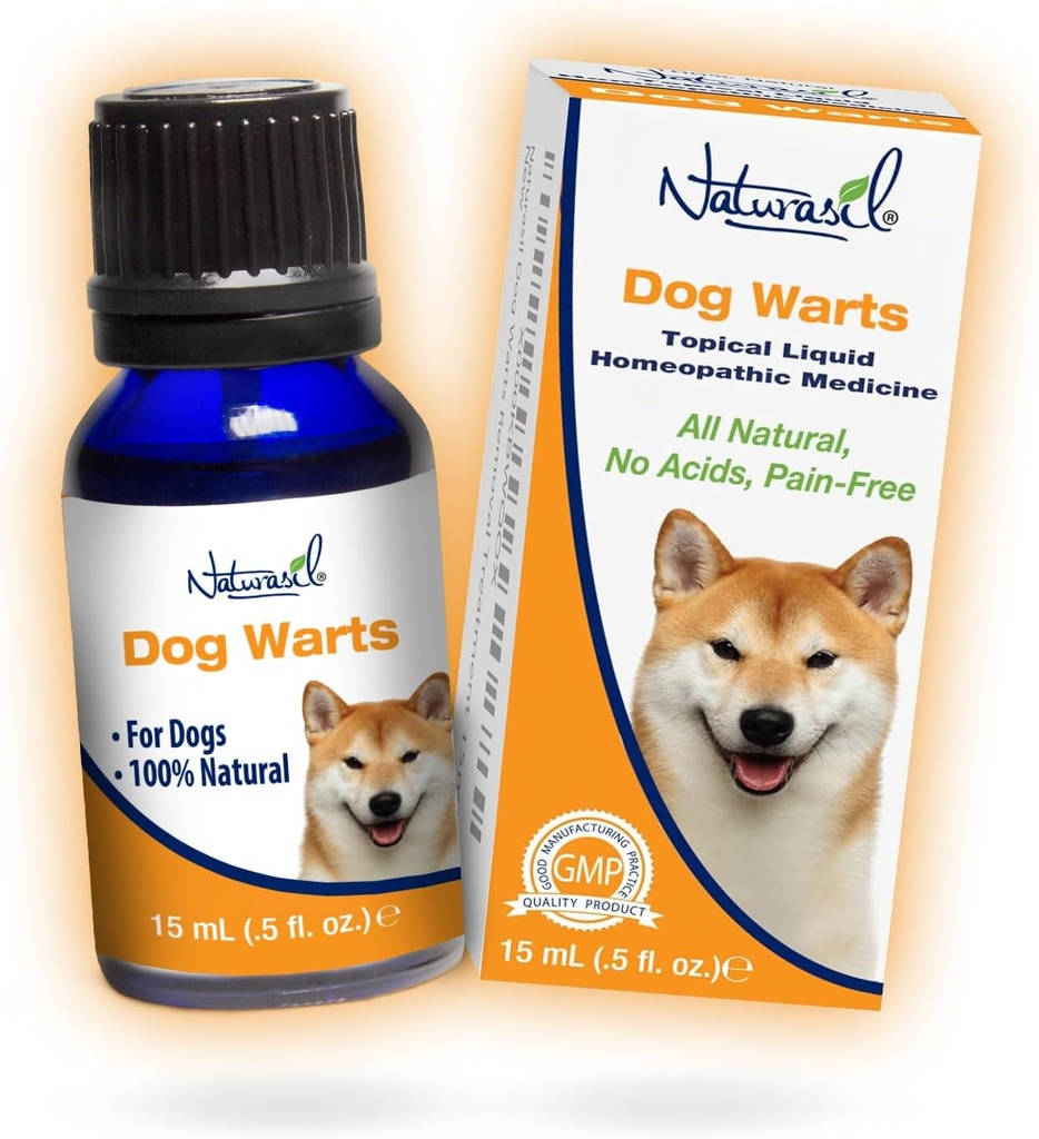 All- Natural Hund Warts Remover by Naturasil - Pure Thuja & Plant Ekstrakter til topic Wart & Skin Blemish Remover på Kæledyr 124; Fast- Actioning, Gentle & Pain- Free Measuds 124; Ingen Acids Measures 124; Safe for Dogs 3 + Months Measures 124; 15mL
