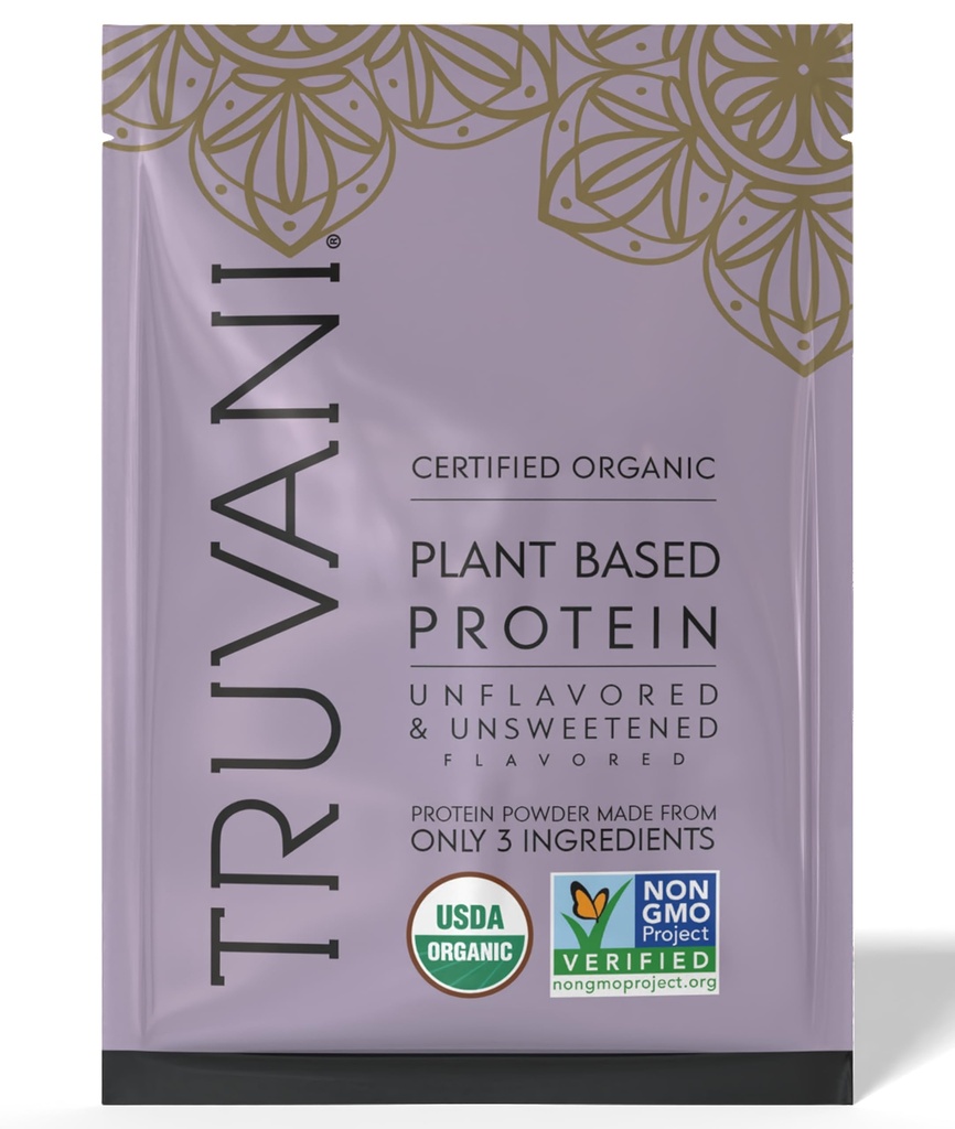 Truvani Vegan Pea Protein Powder Mezzogiorno 124; Unflavored Mezzogiorno; 20g Organic Plant Protein Protein Mezzogiorno; 1 Servering Mezzogiorno 124; Keto Mezzogiorno
