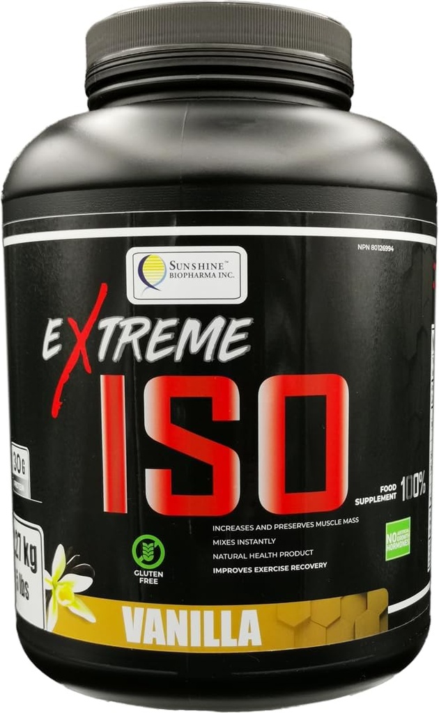 Ekstrem ISO, 100% valle Protein Isolate, 5 LB (2,27 kg) ingen fedt lave kalorier Protein Kilde, at fremme muskelvækst og hurtig inddrivelse (Vanilla)