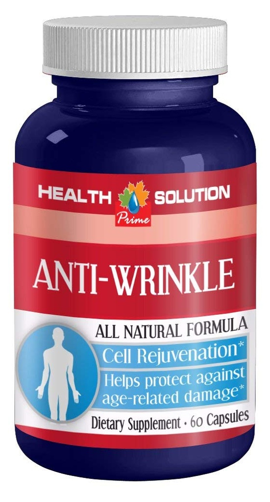 Vitamin A C E supplement - ANTI- WRINKLE ANTI- REPLEX- Anti rynke vitaminer, anti rynke supplement til kvinder, hyaluronsyre serum til ansigt fugtighedscreme anti-aging - 1 flaske 60 kapsler