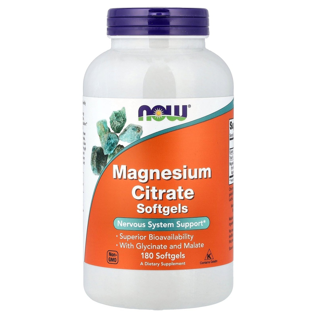 Now Foods Magnesium Citrate, 180 Softgel