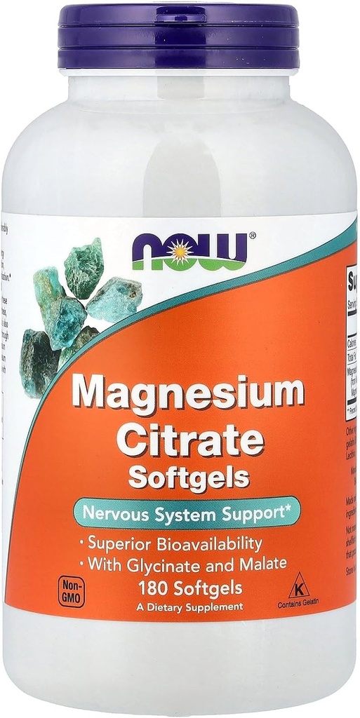 Now Foods Magnesium Citrate, 180 Softgel