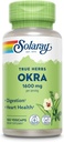 SOLARAY Okra Fruit 1600 mg - High Fiber Supplement for Wellness Support - Rich Source of Opløselige Fiber - Ækvivalent med 6,4 g Fresh Okra per Serving, Vegan, 60- Day Garanti - 25 Servere, 100 VegCaps
