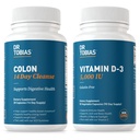 Dr. Tobias Colon 14 dages rengøring og D3- vitamin 5000 IE understøtter total sundhed, immunsystem og fordøjelsessystem. Ikke-GMO Gut Rensning og Vitamin til mænd og kvinder.