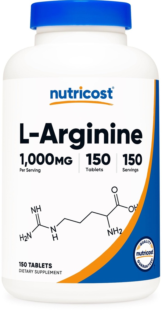 Nutricost L- Arginin 1000mg, Aminosyretabletter (150 tabletter)