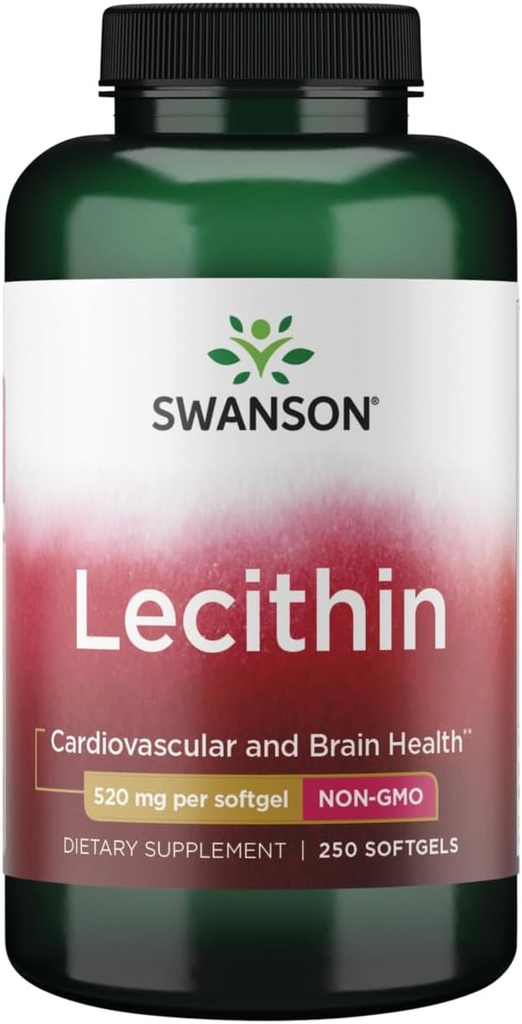Swanson Lecithin Ikke- GMO 520 Milligram 250 Sgels