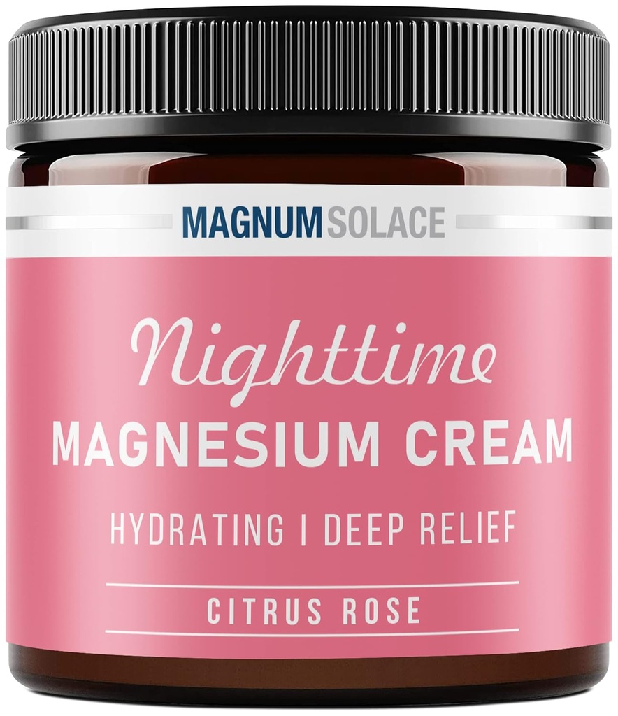 Magnesium Lotion - Nighttime Magnesium Cream - Anvend på ben muskler, arme eller bryst - topisk Magnesiumchlorid - USA Made and Safe for Kids (Citrus Rose) 4 Fl Oz (pakke med 1)