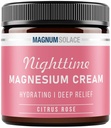 Magnesium Lotion - Nighttime Magnesium Cream - Anvend på ben muskler, arme eller bryst - topisk Magnesiumchlorid - USA Made and Safe for Kids (Citrus Rose) 4 Fl Oz (pakke med 1)