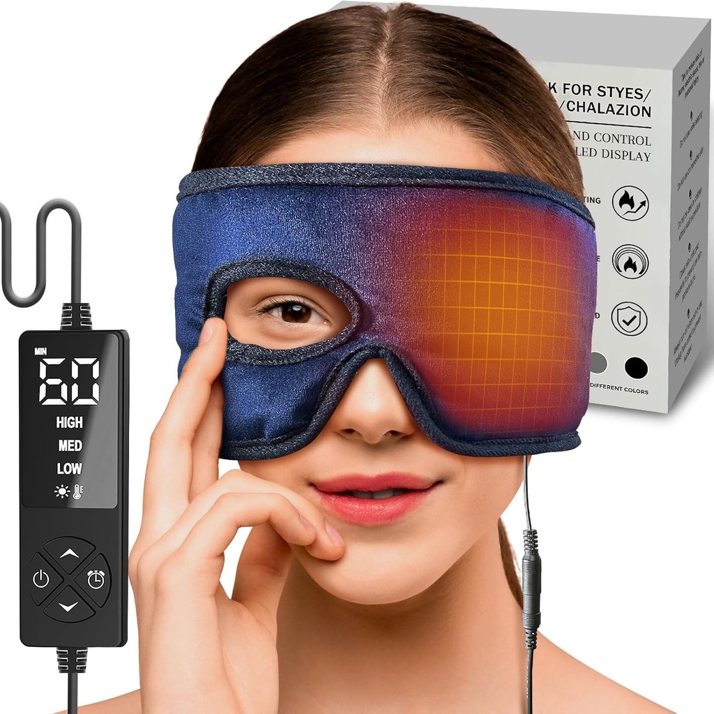 Sticro Electric Steye Eye Compress varmelegeme til Stye Eye Behandling med Eye Hole, fugtig varme til Stye Chalazion Blepharitis Relief til venstre / højre Eye Irritation